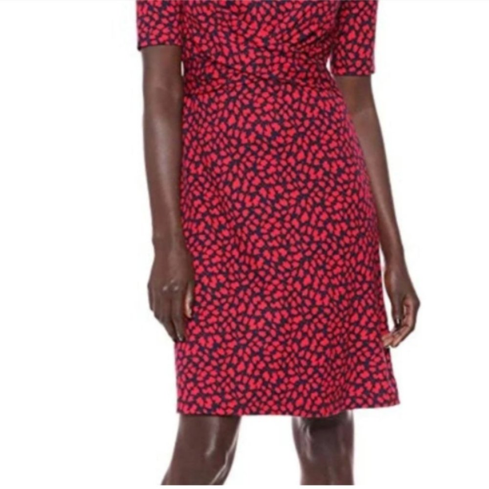 NWOT Lark & Ro Navy Red Tulip Fit & Flare Dress S4